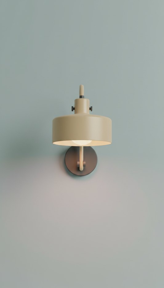 Clip-on wall light with brushed metal